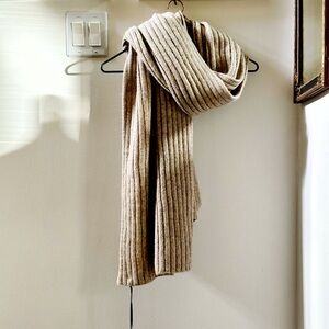 NWT Jenni Kayne Wide Rib Alpaca Scarf In Oatmeal